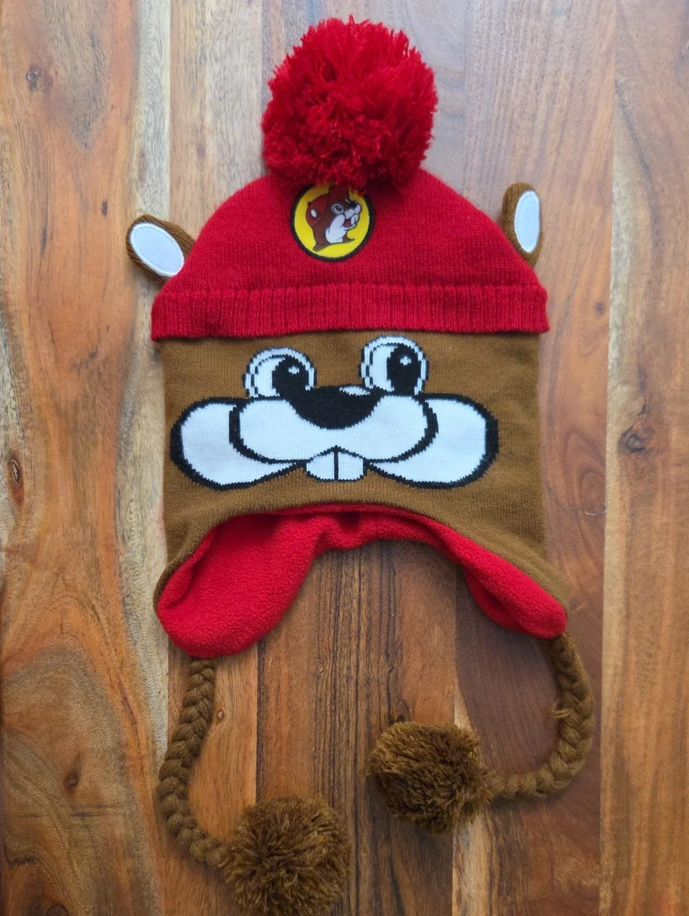 Buc-ee's Beaver Pom Pom Earflap Hat